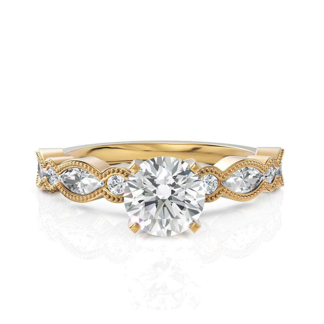 1.00 Carat Solitaire With Marquise Cut Diamond Ring