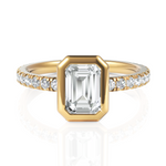 Load image into Gallery viewer, Bezel Set Emerald Cut Solitaire Engagement Ring (1.00 CT. Solitaire)
