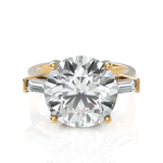 Load image into Gallery viewer, Immense Round Brilliant Cut Diamond With Side Baguette Ring (3.00 CT. Solitaire)