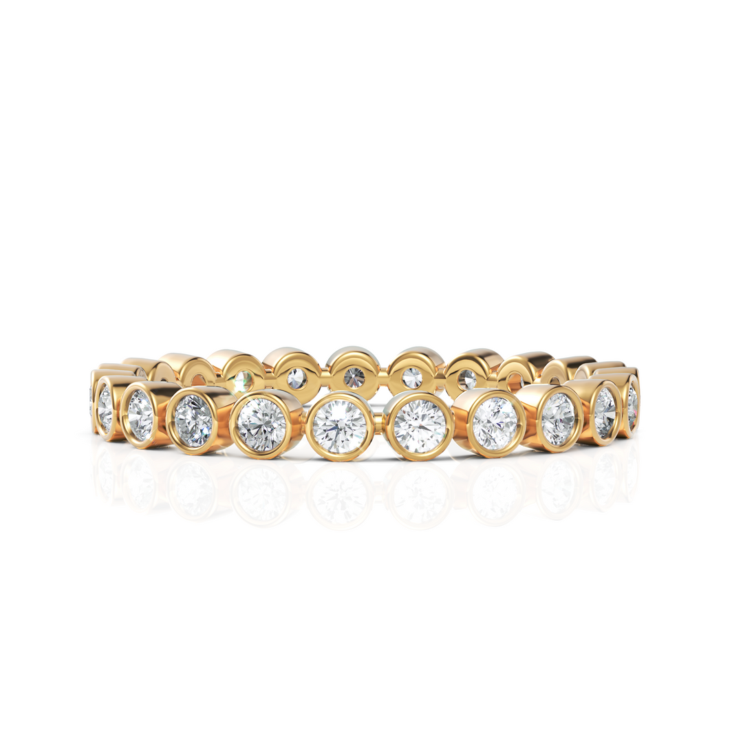 Alluring Round Bezel Setting Diamond Eternity Band