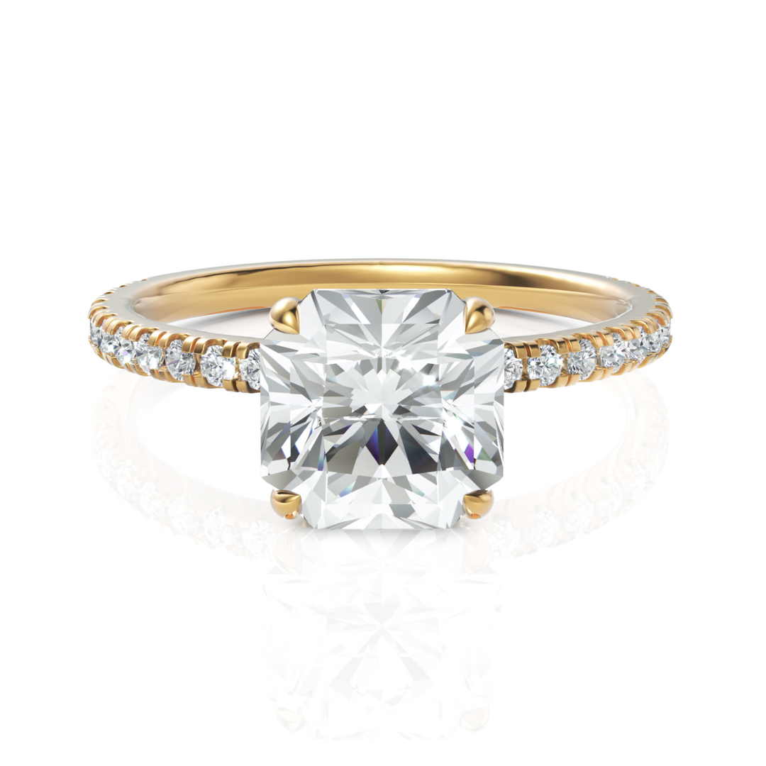 Stellar Radiant Square Cut Solitaire Diamond Wedding Ring (2.00 CT. Radiant Square)