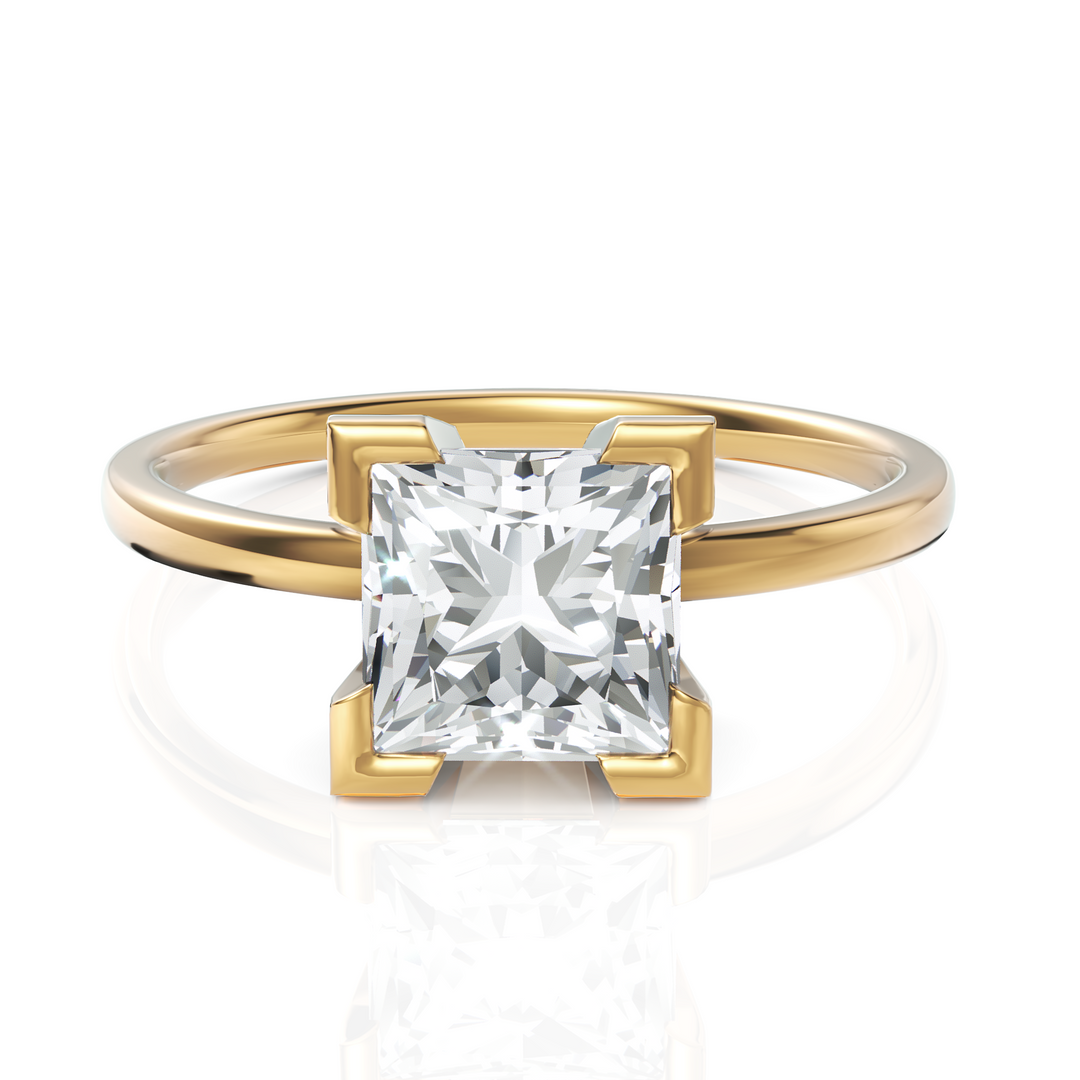 Nebula Solitaire Princess Cut Spark Ring