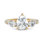 Load image into Gallery viewer, Brilliant Three Stone Pear Cut Diamond Engagement Ring (Center Stone 1.50 CT.)