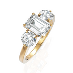 Load image into Gallery viewer, Three Stone Majestic Diamond Ring With Emerald Cut &amp; Round Cut Diamond (1.50 CT. Emerald Cut)