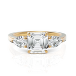 Load image into Gallery viewer, Asscher Cut &amp; Pear Cut Solitaire Diamond Ring (1.50 CT. Asscher Cut)
