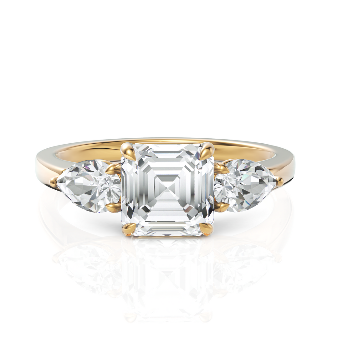 Asscher Cut & Pear Cut Solitaire Diamond Ring (1.50 CT. Asscher Cut)