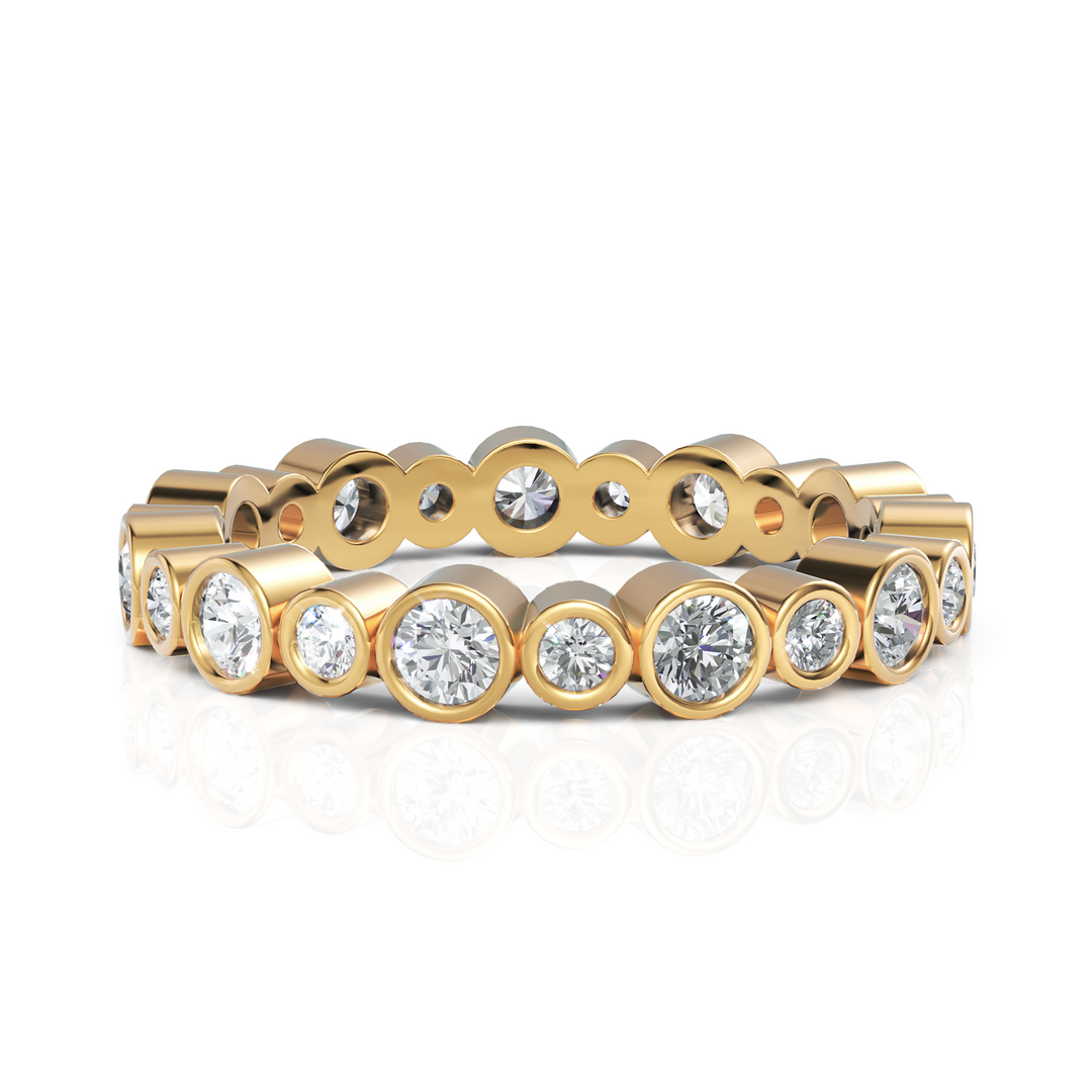 Modern Eternity Band Alternating Big & Small Round Cut Diamond