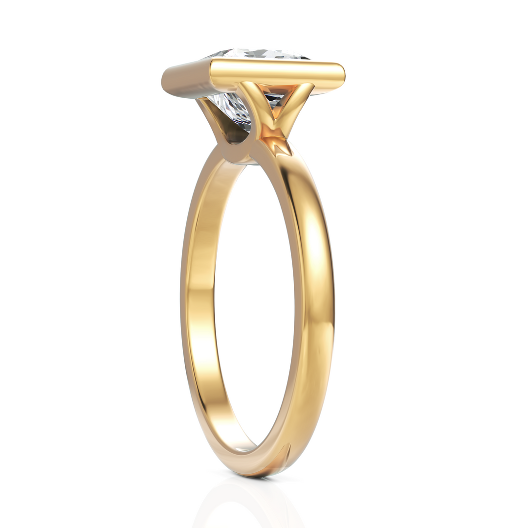 Lucid Princess Cut Diamond Ring With Bezel Set (1.50 CT.)