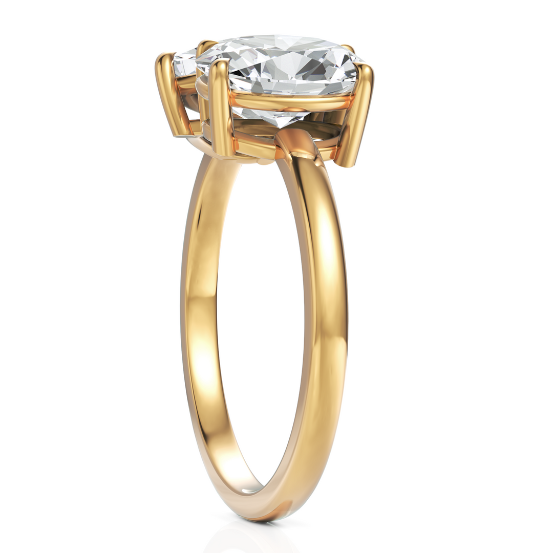 Oval Cut & Pear Cut Toi Et Moi Solitaire Diamond Ring (1.50 CT. Each Diamond)