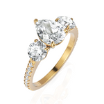 Load image into Gallery viewer, Trinity Pear Cut &amp; Round Cut Three Solitaire Diamond Ring (1.50 CT. Pear Cut)
