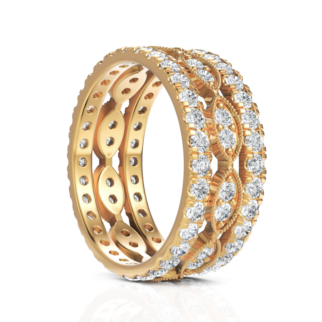 2.50 ctw Round Diamond Multi-Row Eternity Ring in Solid Gold