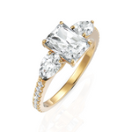 Load image into Gallery viewer, Amazing Three Stone Diamond Ring With Radiant Cut, Pear Cut &amp; Round Cut Diamond (2.00 CT. Radiant Cut)
