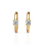 Load image into Gallery viewer, Sparkling Isolated Diamond Huggie Hoops
