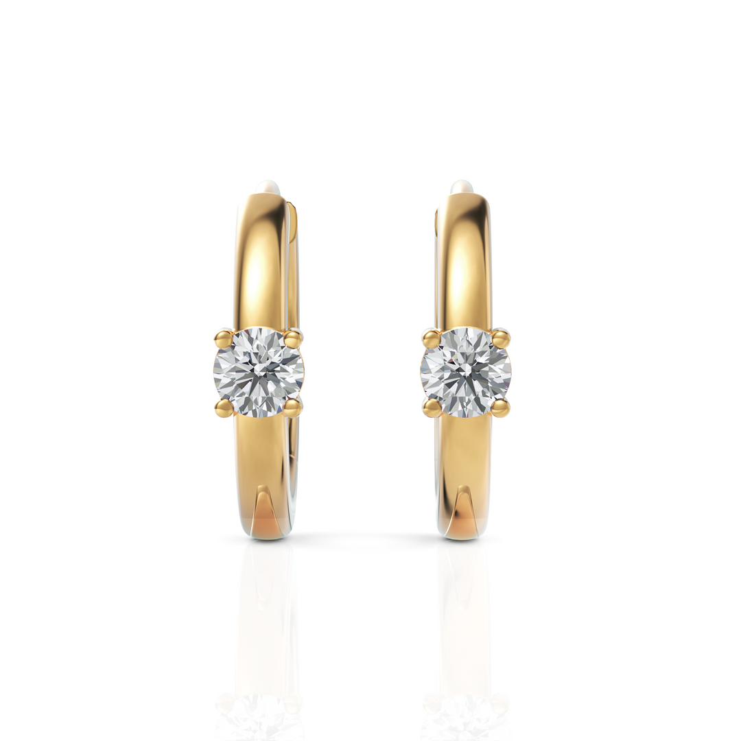 Sparkling Isolated Diamond Huggie Hoops