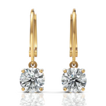 Load image into Gallery viewer, Round Solitaire Diamond Drop Earring