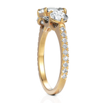 Load image into Gallery viewer, Trinary Diamond Solitaire Ring With Asscher Cut &amp; Round Cut Diamonds (1.50 CT. Asscher Cut)