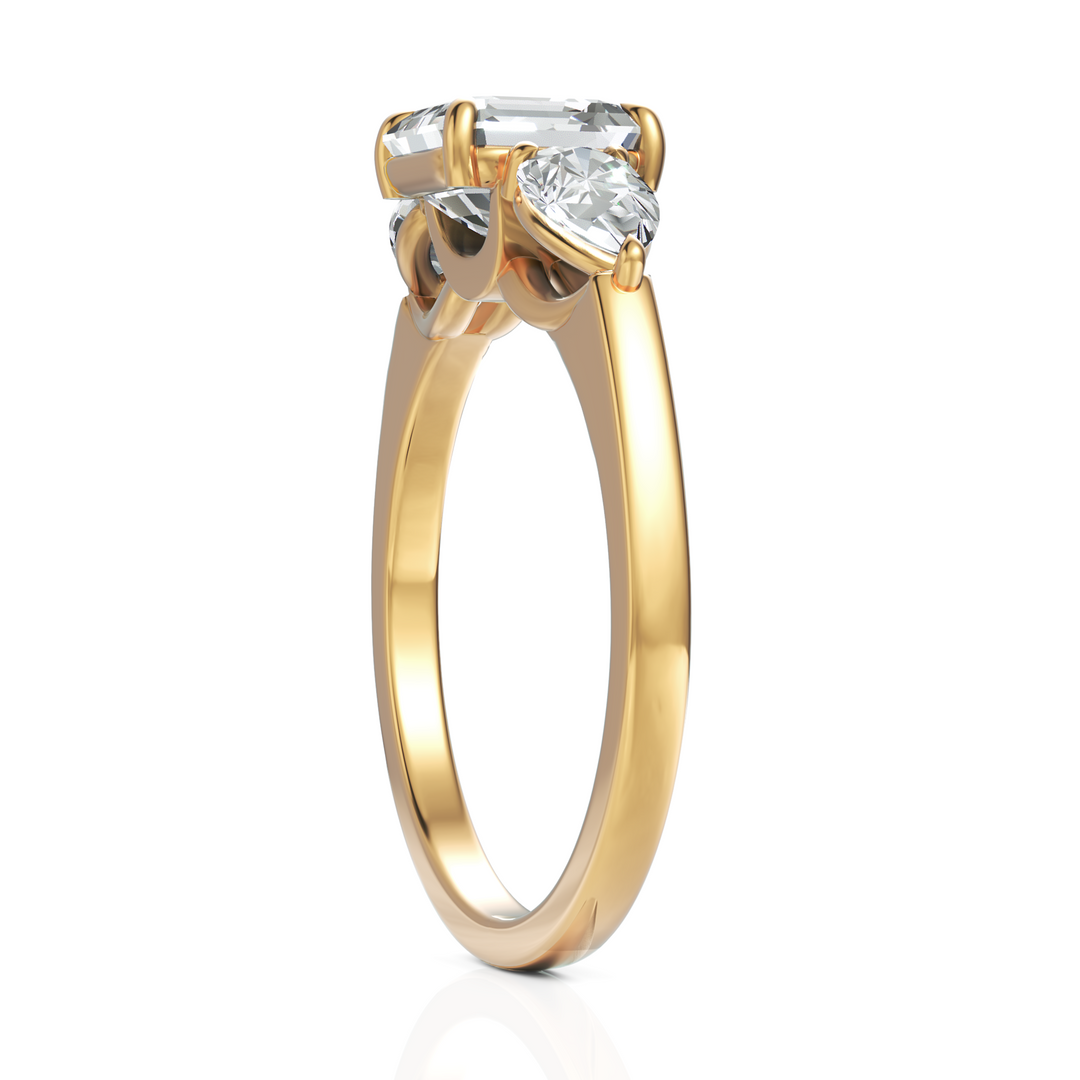 Asscher Cut & Pear Cut Solitaire Diamond Ring (1.50 CT. Asscher Cut)