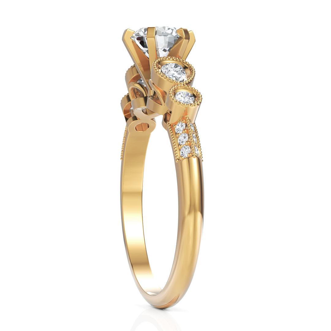Innovative Diamond Ring With Pear Cut & Round Cut Diamond
