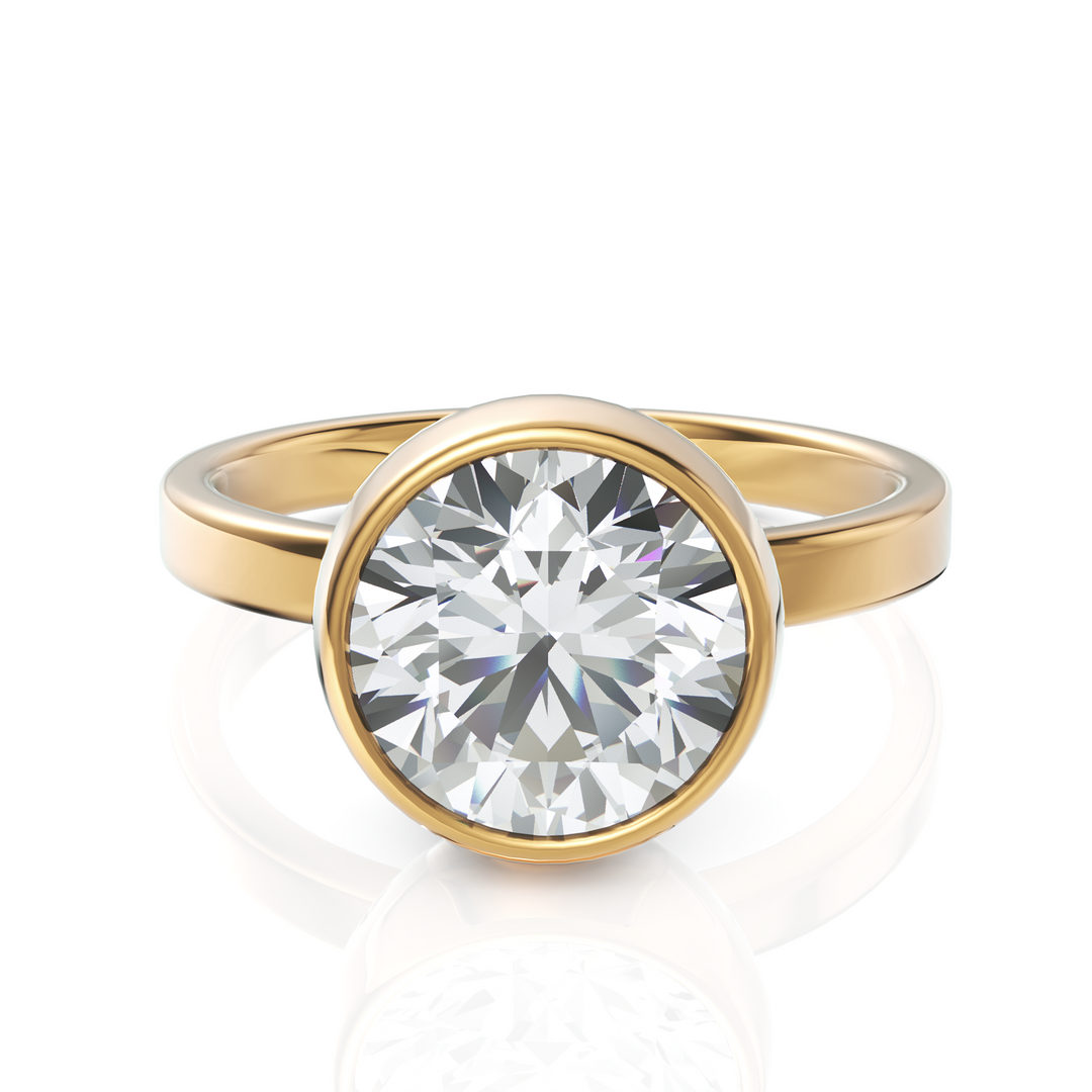 Epic Round Cut Diamond Ring with Bezel Setting (2.00 CT. Solitaire)