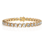 Load image into Gallery viewer, S Swirl Link Illusion Diamond Tennis Bracelet
