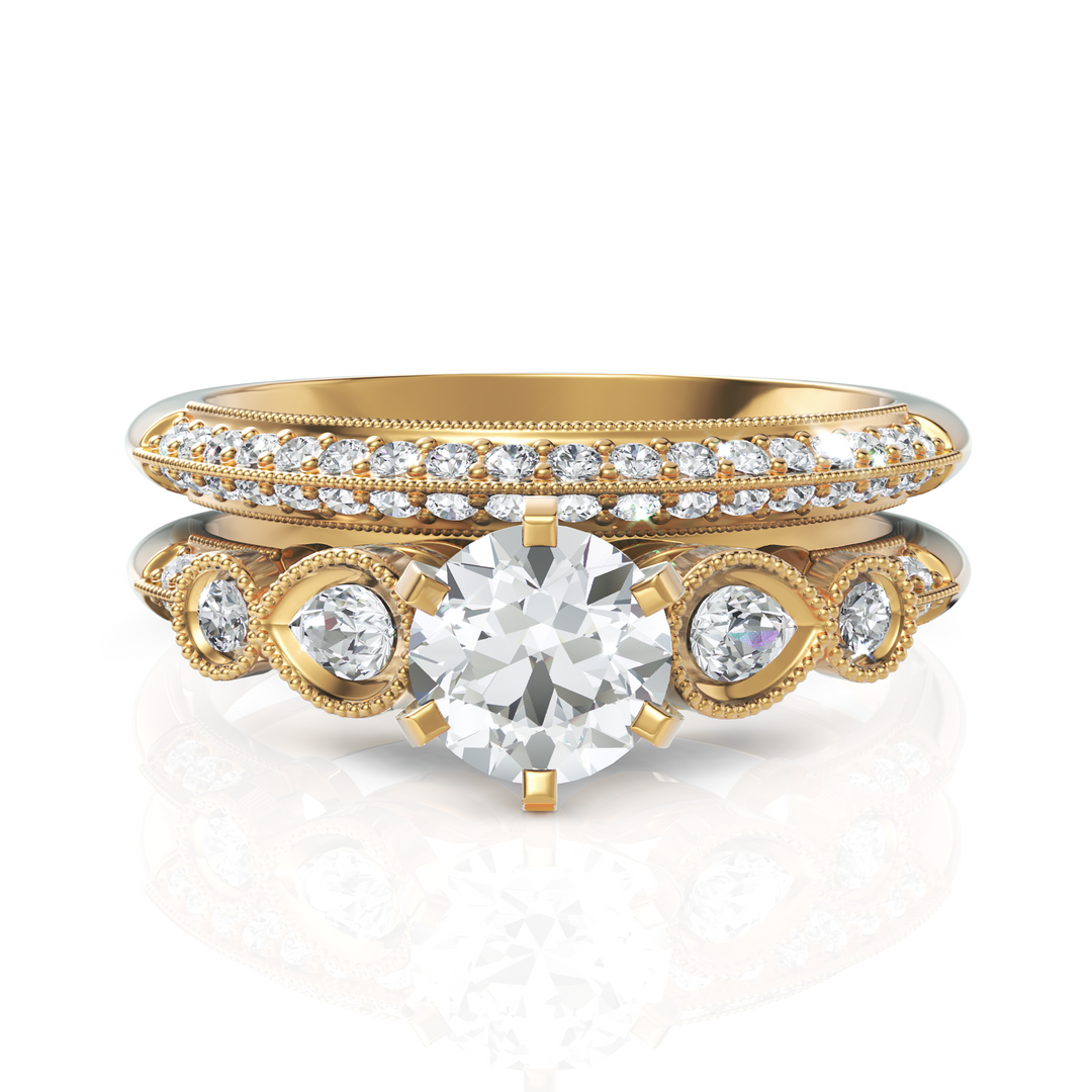 Sunshine Solitaire Diamond Bridal Ring Set