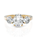 Load image into Gallery viewer, Enchant Three Stone With Oval Cut &amp; Round Cut Diamond Ring (1.50 CT. Oval CUT Diamond)