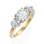 Load image into Gallery viewer, Three Stone solitaire Ring With Cushion Cut &amp; Round Cut Diamond (1.50 CT. Cushion Cut)
