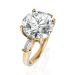 Load image into Gallery viewer, Immense Round Brilliant Cut Diamond With Side Baguette Ring (3.00 CT. Solitaire)
