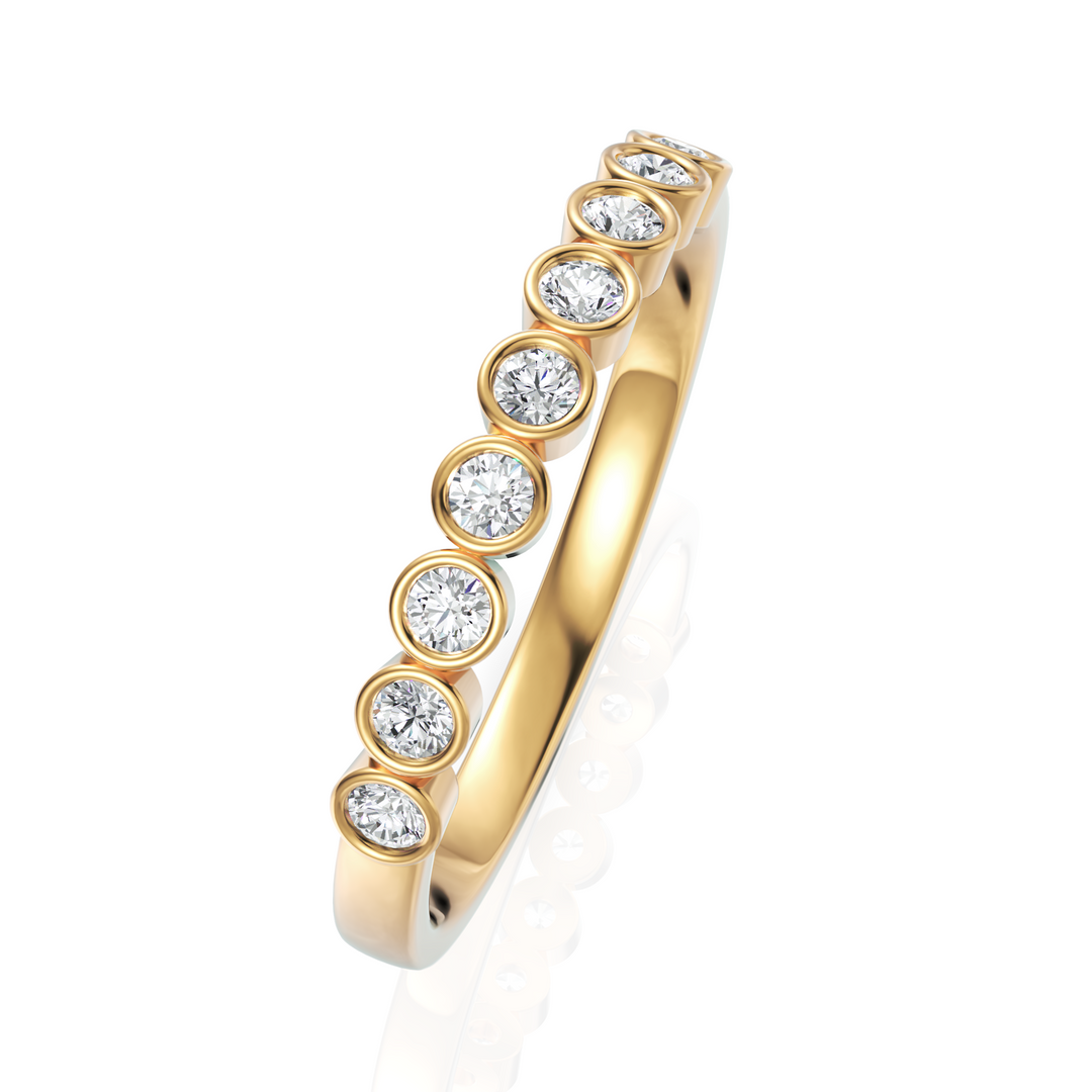 Elegant half Eternity Ring With Round Cut Diamond