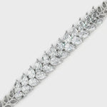 Load and play video in Gallery viewer, Antique Pear Shaped Double Row Diamond Bracelet
