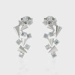 Load and play video in Gallery viewer, The Falling Pyramid Diamond Earrings
