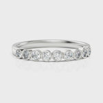 Load and play video in Gallery viewer, Elegant half Eternity Ring With Round Cut Diamond
