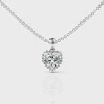 Load and play video in Gallery viewer, Brilliant Heart Solitaire Halo Diamond Pendant ( Neck Chain Is Not A Part Of The Product And Can Be Bought Separately )
