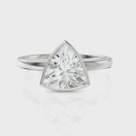 Load and play video in Gallery viewer, Trillion Cut Solitaire Diamond Ring With Bezel Set (1.50 CT.)
