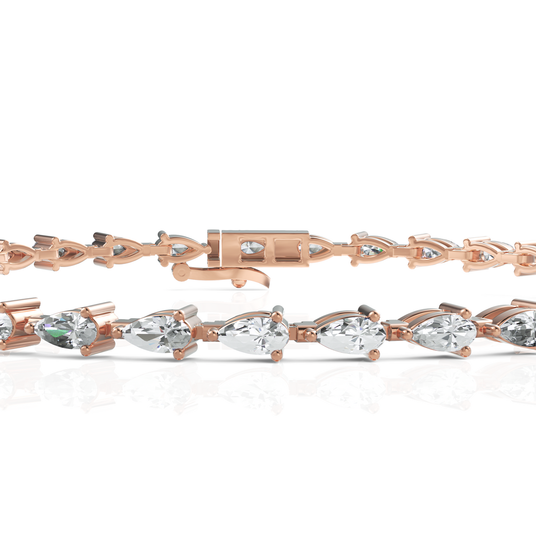 Spectacular Pear Cut Diamond Tennis Bracelet