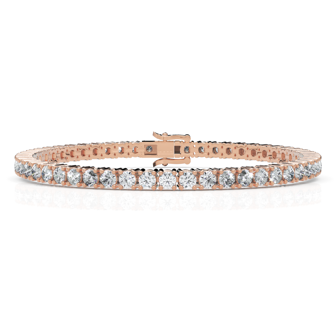 Four-Prong Round Diamond Tennis Bracelet