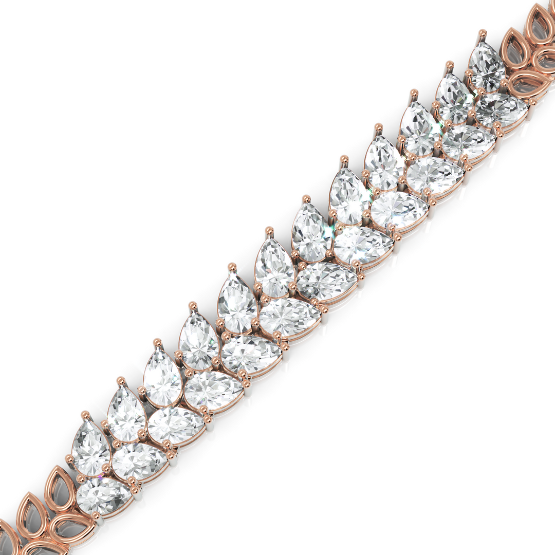 Antique Pear Shaped Double Row Diamond Bracelet