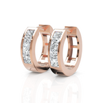 Load image into Gallery viewer, True Elegant Princess Cut Diamond hoops
