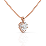 Load image into Gallery viewer, Brilliant Heart Solitaire Halo Diamond Pendant ( Neck Chain Is Not A Part Of The Product And Can Be Bought Separately )
