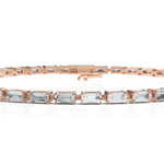 Load image into Gallery viewer, Sleeping Baguette Diamond Tennis Bracelet