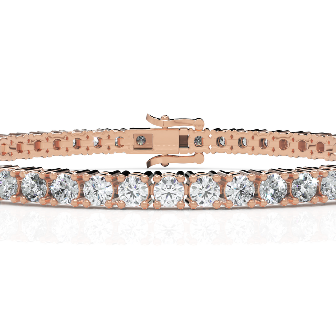 Four-Prong Round Diamond Tennis Bracelet