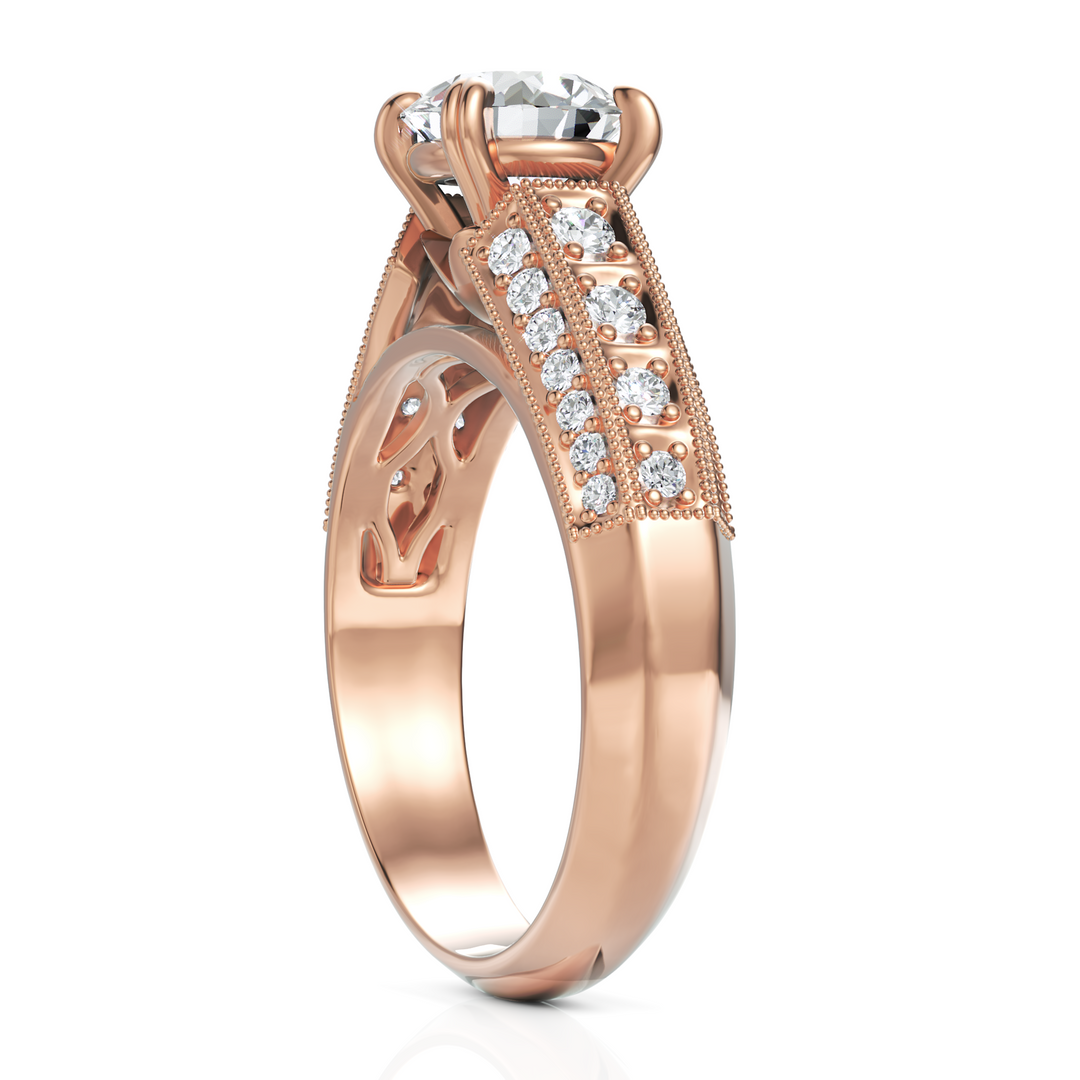 Lustre Solitaire Round Cut Diamond Ring (1.00 Ct. Solitaire)