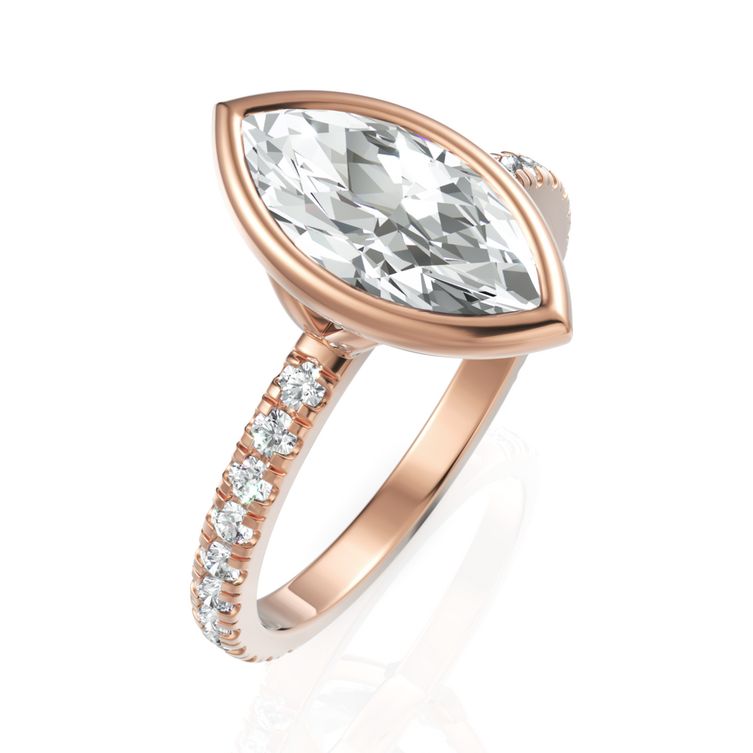 Marquise Cut Solitaire Diamond Wedding Ring With Bezel Set (1.50 CT. Marquise Cut)