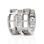 Load image into Gallery viewer, Elegant Baguette &amp; Round Cut Diamond Hoops
