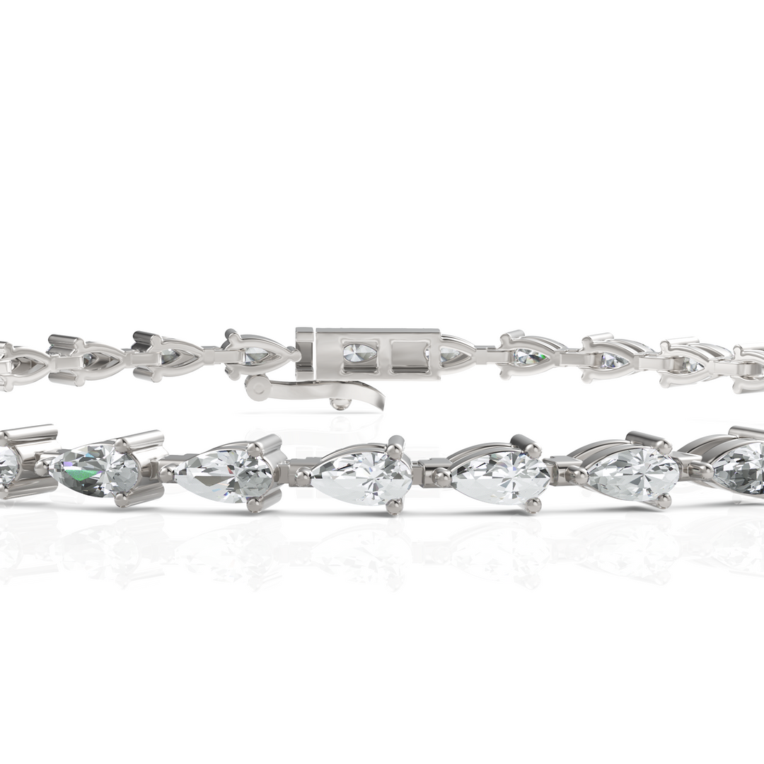 Spectacular Pear Cut Diamond Tennis Bracelet