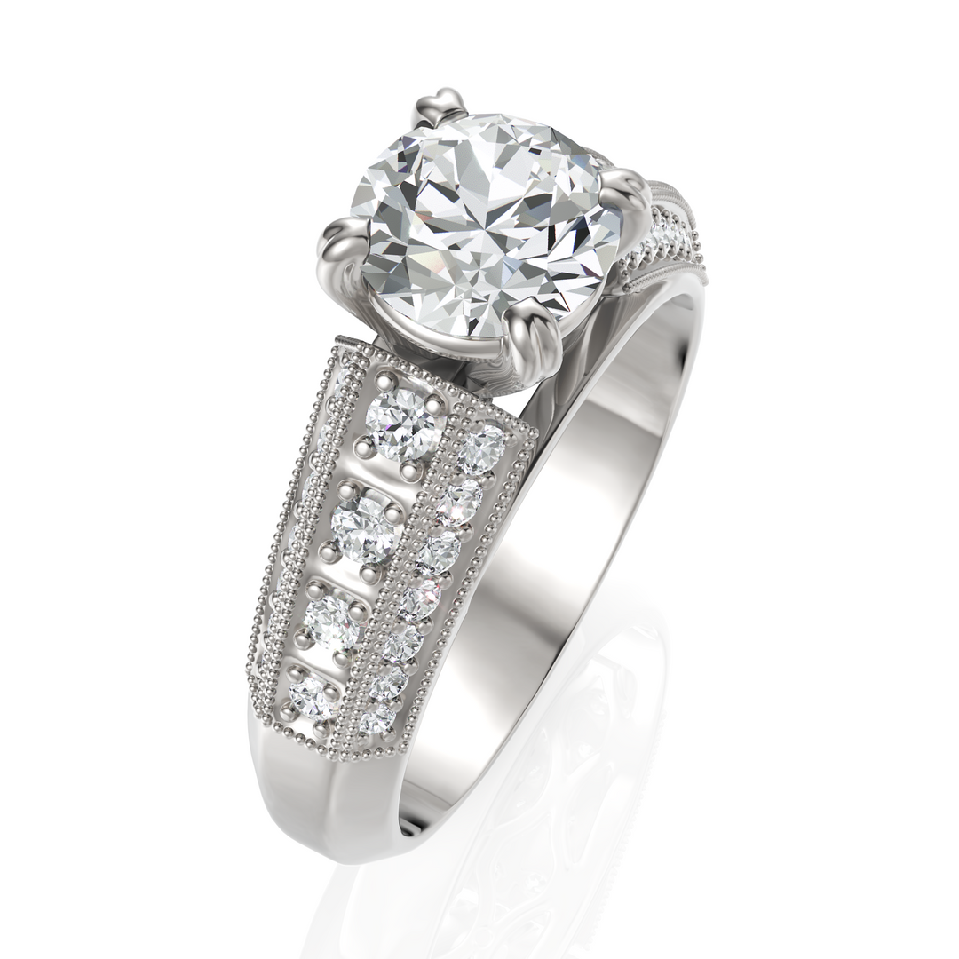 Lustre Solitaire Round Cut Diamond Ring (1.00 Ct. Solitaire)