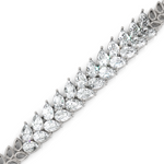 Load image into Gallery viewer, Antique Pear Shaped Double Row Diamond Bracelet
