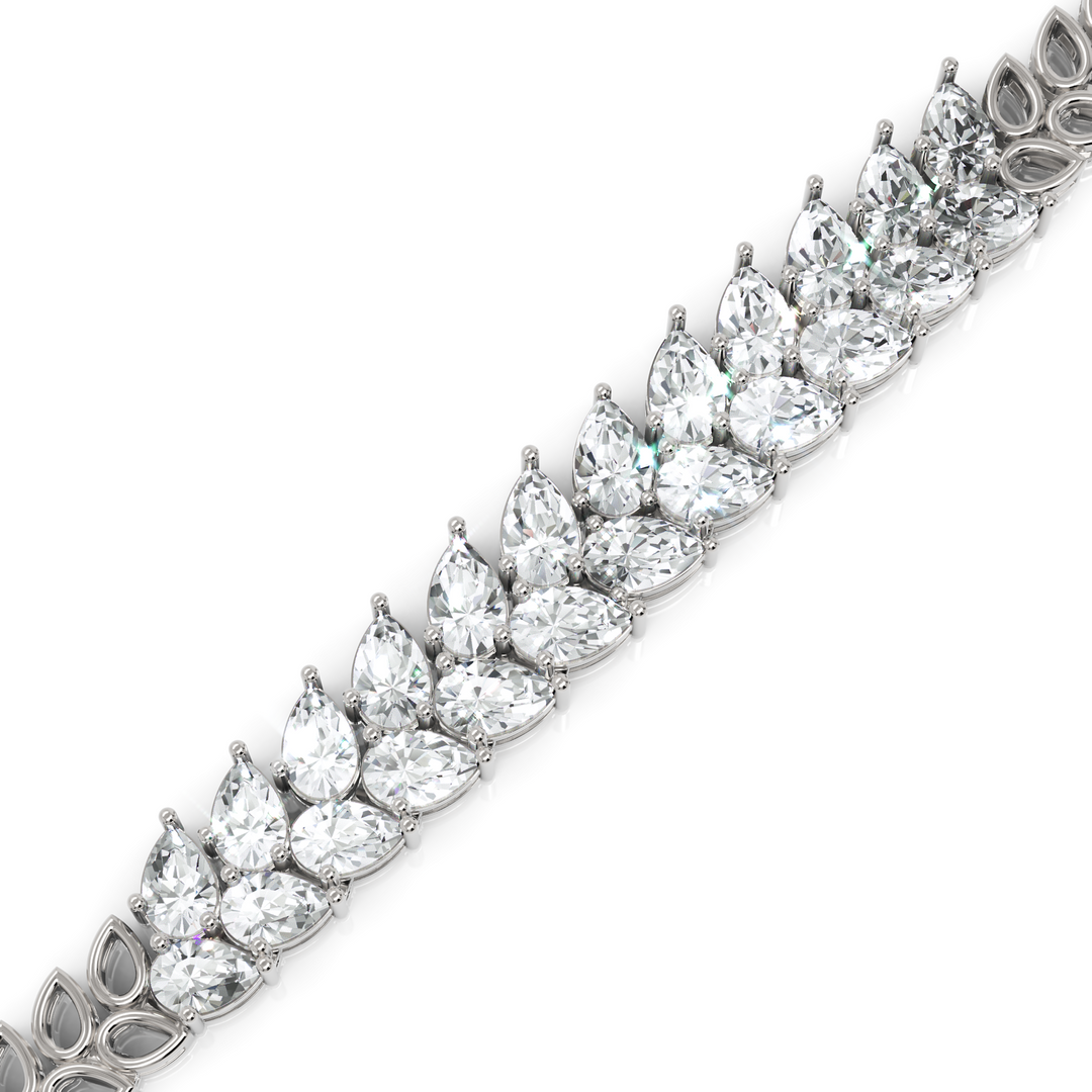 Antique Pear Shaped Double Row Diamond Bracelet