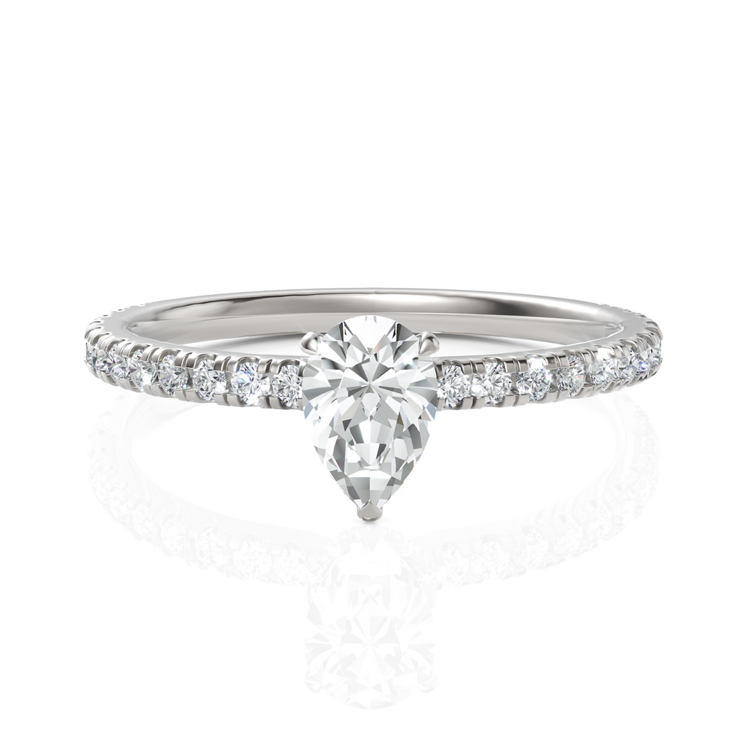 Classic Pear Solitaire Diamond Ring (0.50 CT. Pear)