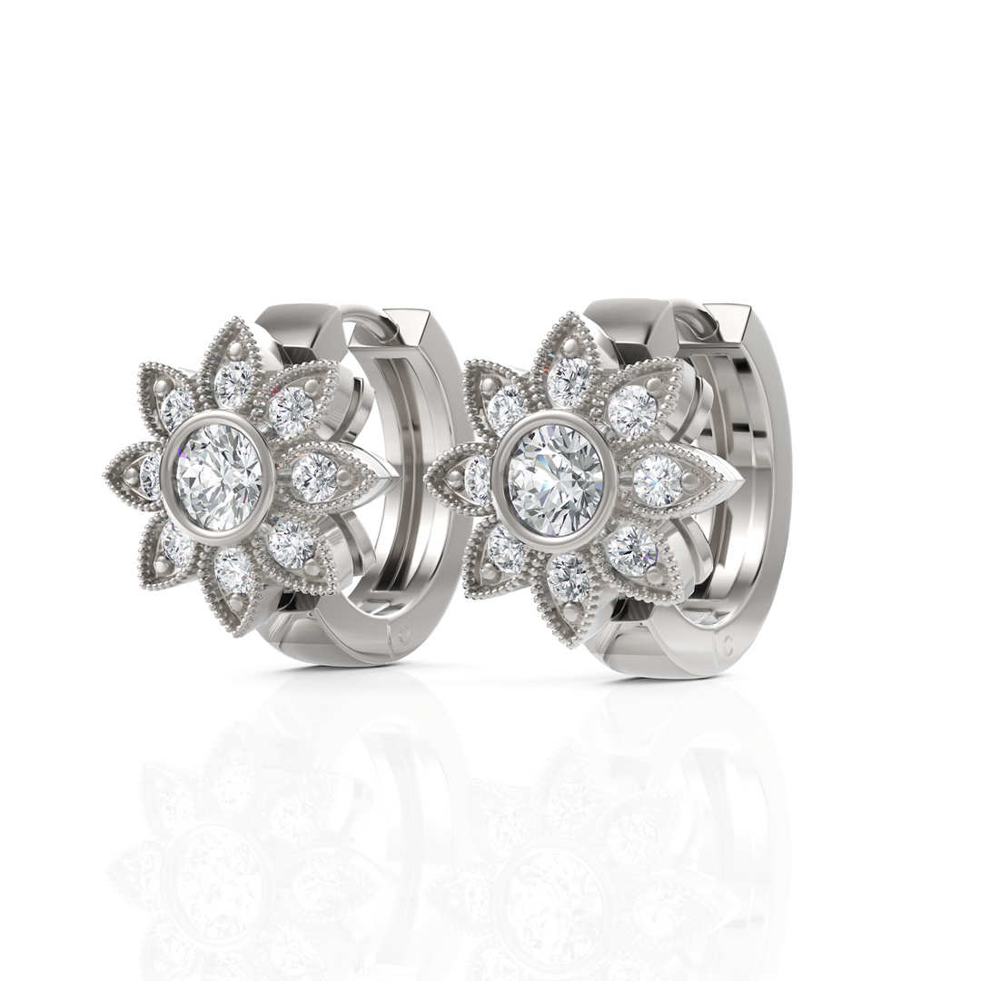 Radiating Floral Diamond Earrings